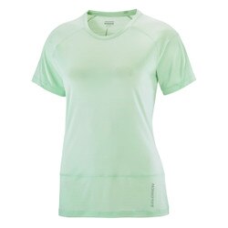 Salomon Cross Run Short Sleeve Tee Women's in Aqua Foam